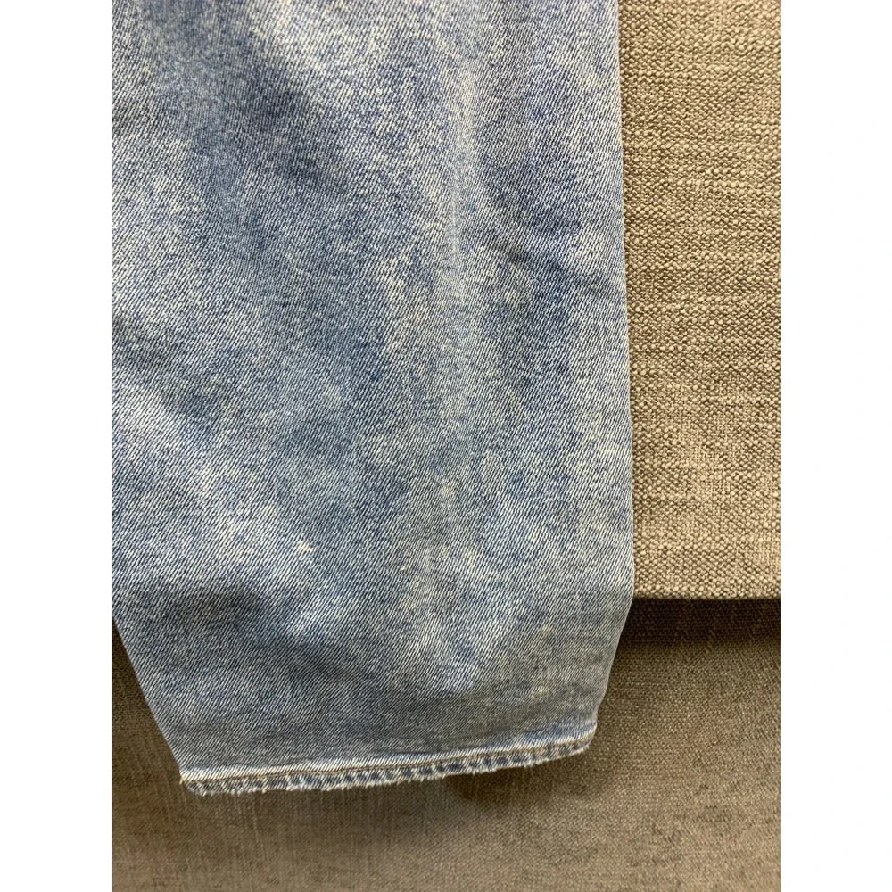 American Eagle Outfitters Curvy Mom Jeans Women 16 Blue Denim Stretch Distressed